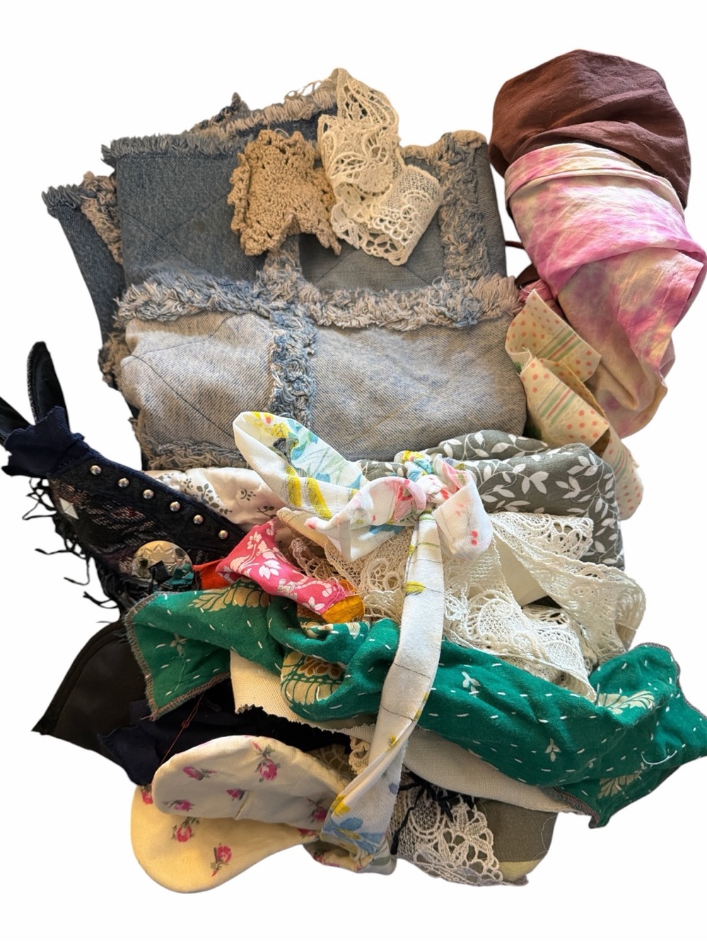 Upcycling Fabric and Lace Bundle